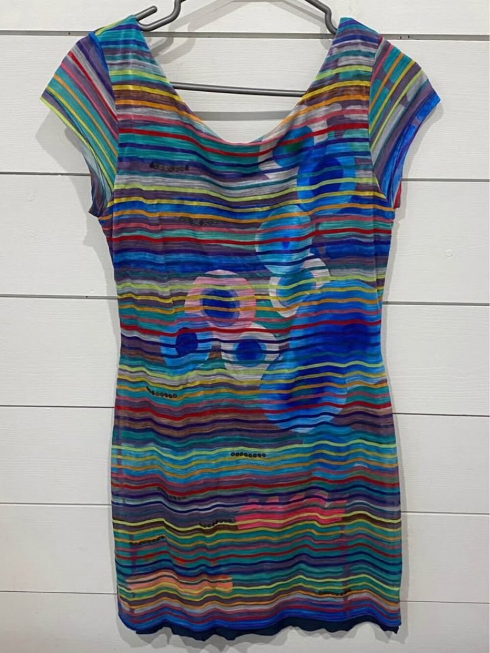 Desigual colourful striped mini dress